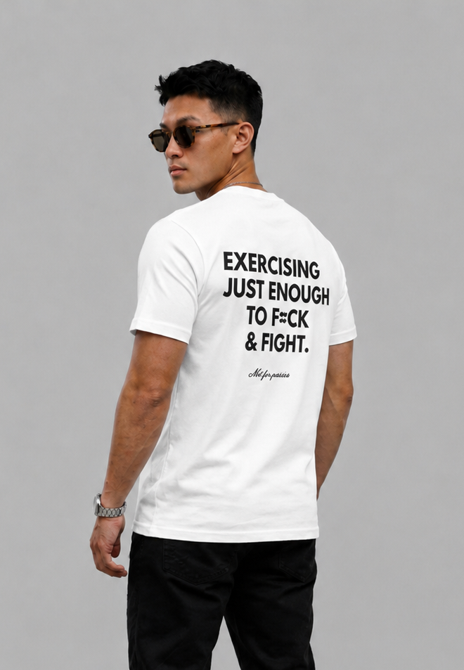Exercising Just Enough To F≈CK & Fight Graphic T-shirt - Regular Fit T-shirt