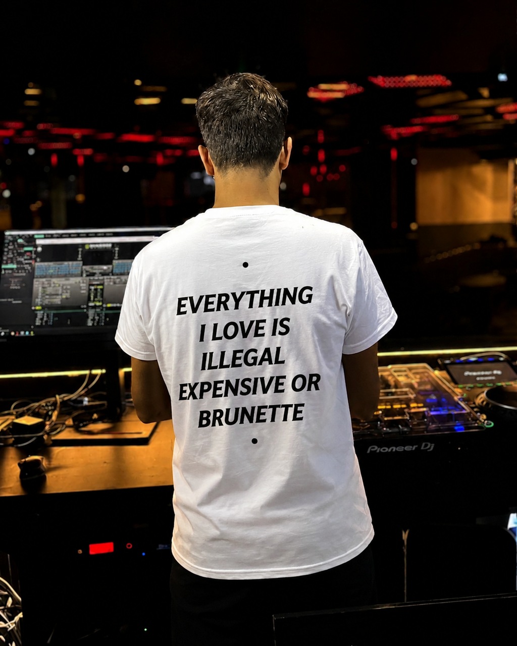 Everything I love Is Illegal Expensive Or Brunette Graphic - Regular Fit T-shirt