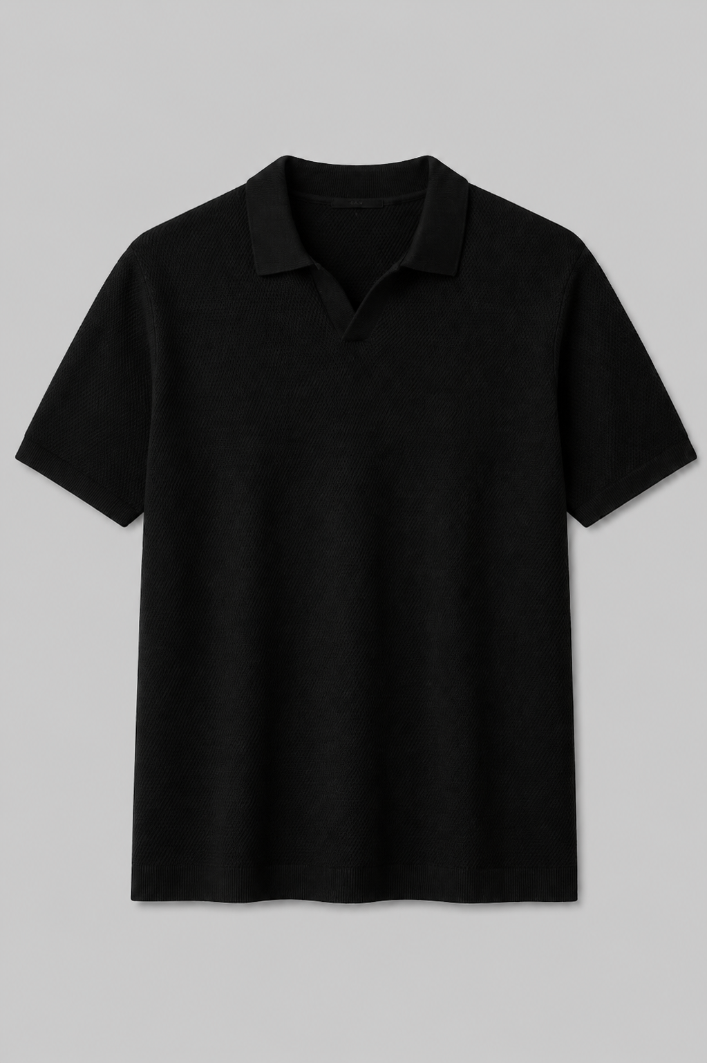 Midnight Texture Polo Black T-shirt