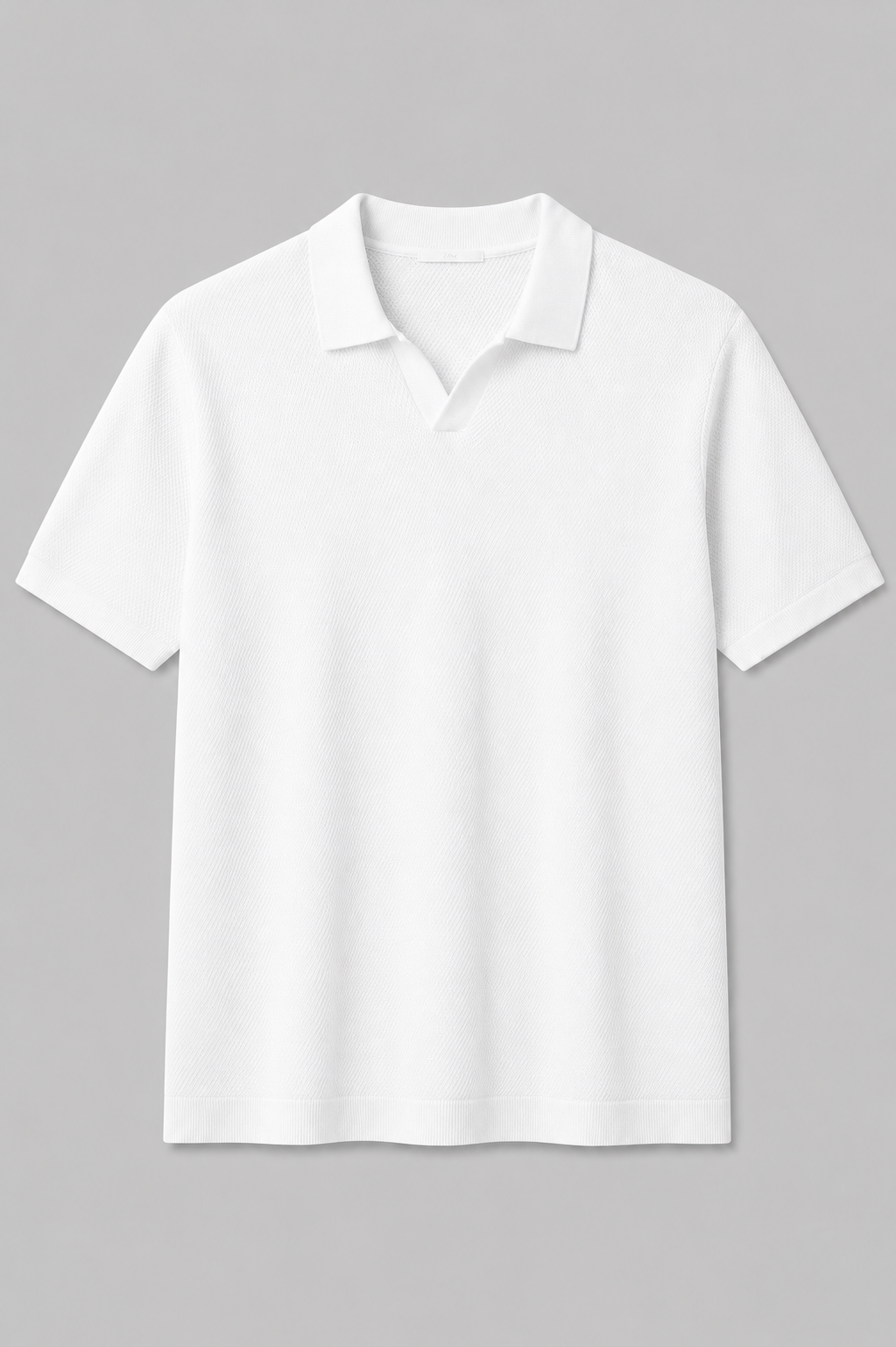 Midnight Texture Polo White T-shirt