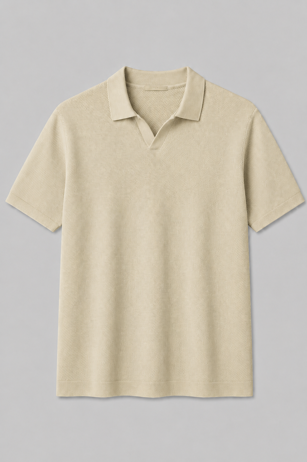 Midnight Texture Polo Biege T-shirt