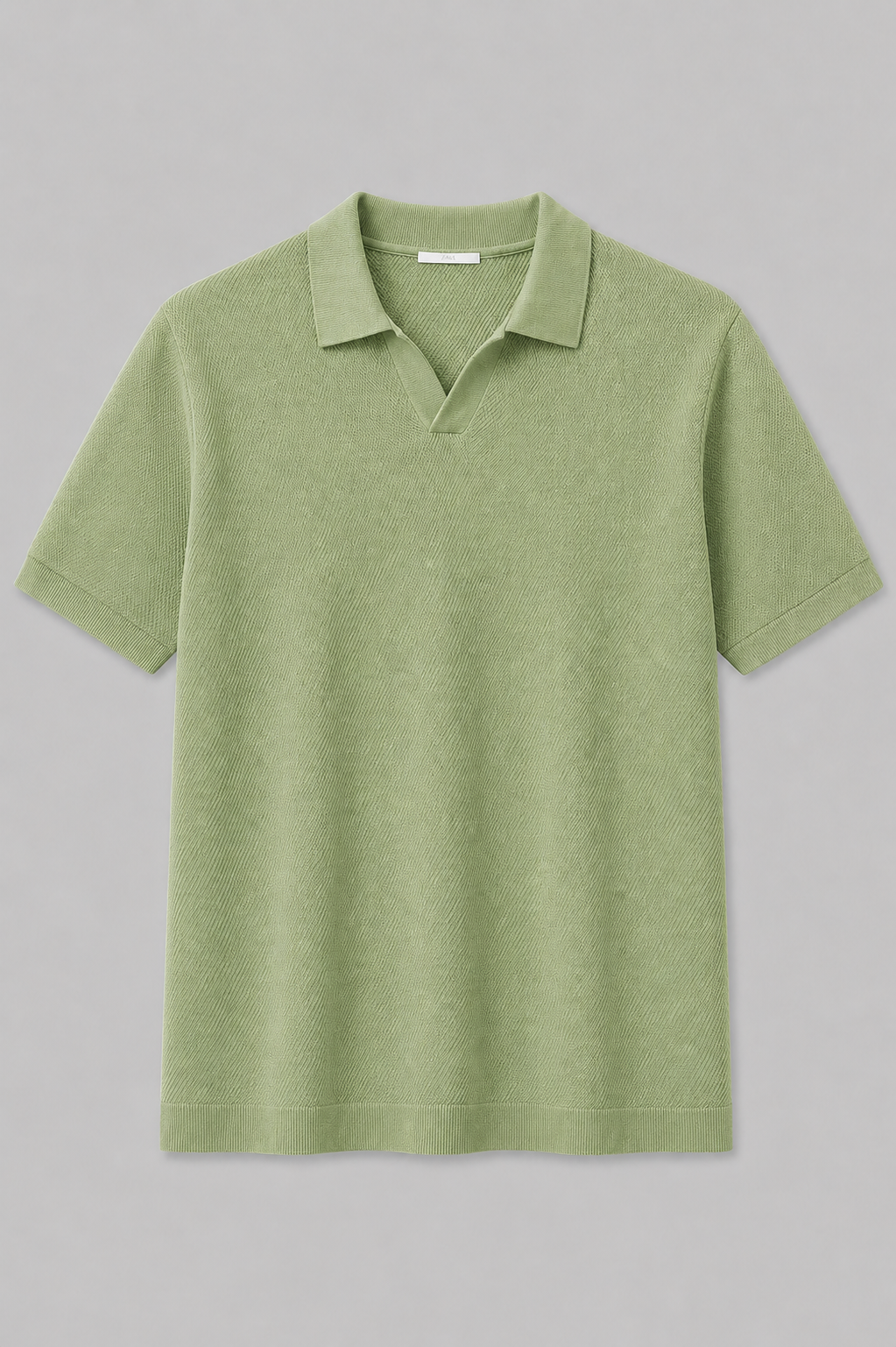 Midnight Texture Polo Sage Green T-shirt