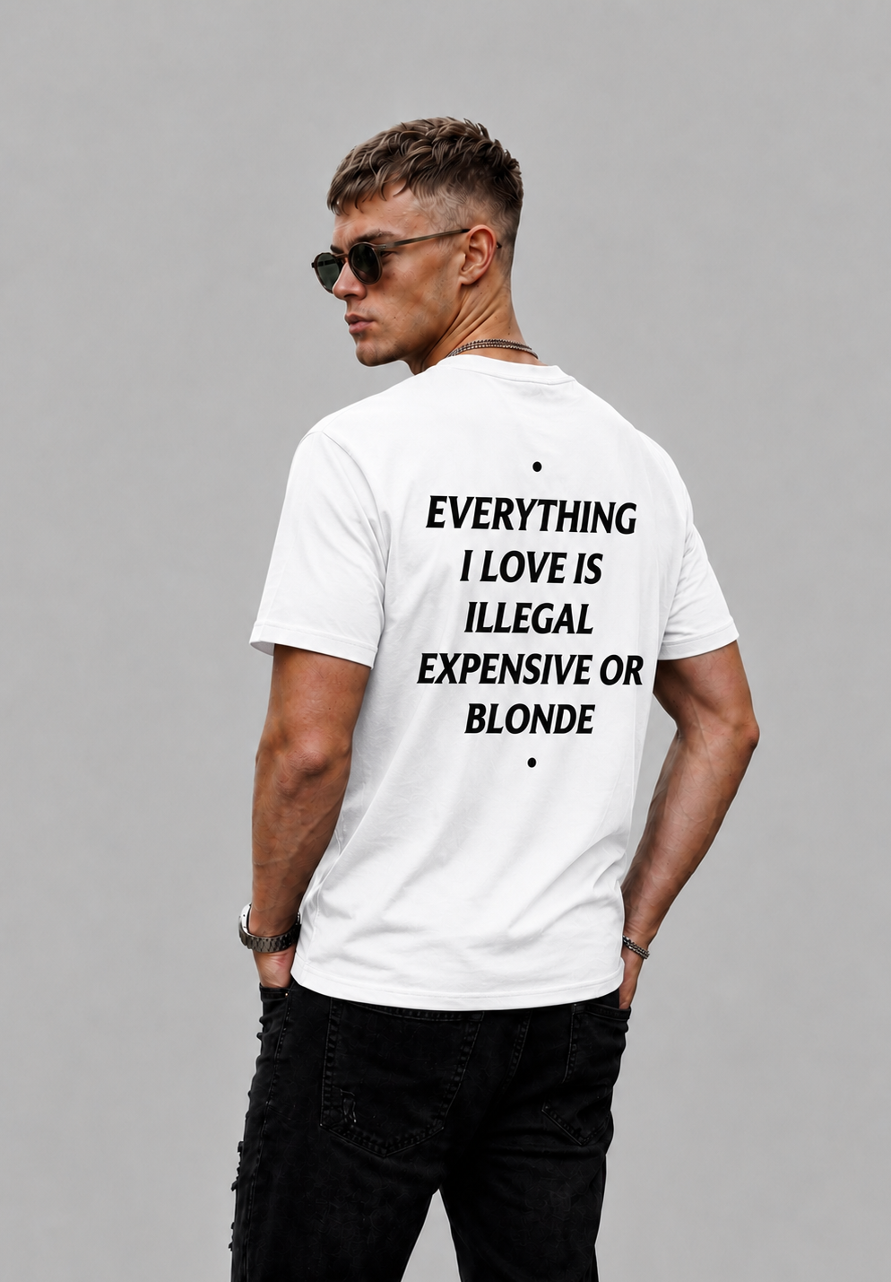 Everything I love Is Illegal Expensive Or Blonde Graphic - Regular Fit T-shirt